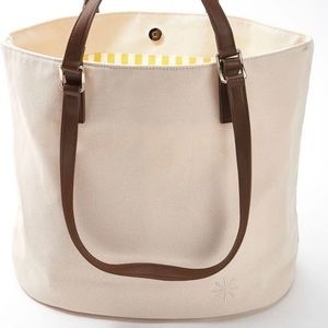 Isaac Mizrahi Live! Bridgehampton Tote Bag with Stri Classic in Natural